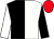 Black and white (halved), sleeves reversed, red cap ()