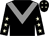 black, grey chevron, black sleeves, beige stars and stars on cap (The Cool Silk Partnership)