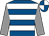 Royal blue, white hoops, grey sleeves, royal blue and white quartered cap (Sir Peter Vela)