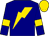 Navy Blue, gold lightning bolt, navy blue sleeves, gold armlets, gold cap (Ballymore Sterling Syndicate)