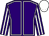 PURPLE, WHITE seams, striped sleeves, WHITE cap (Smith/mrs Magnier/tabor/flaxman Stables)