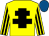 Yellow, black cross of lorraine, striped sleeves, royal blue cap (Mrs T Marnane)