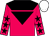 CERISE, BLACK yoke, black inverted triangle, stars on sleeves, WHITE cap (Middleham Park Racing XLIX)