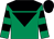 EMERALD GREEN, black yoke, black inverted triangle, hooped sleeves, BLACK cap (Sheikh Ahmed Al Maktoum)