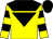 YELLOW, black yoke, black inverted triangle, hooped sleeves, BLACK cap (North Yorkshire B'stock And B McNeill)