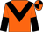 Orange, black chevron, halved sleeves, orange and black quartered cap (Mr M Creed)