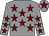 Grey, maroon stars, grey cap, maroon star (Ecurie Normandie Pur Sang)