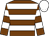 Chocolate, white hoops, white cap (Mr James A Oldham)