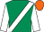 Emerald green, white sash and sleeves, orange cap (Ms Issaree Suwunnavid)