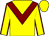 Yellow, maroon chevron, yellow sleeves, maroon seams (Stonestreet Stables LLC)
