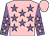 Pink, mauve stars, mauve sleeves, pink stars and cap (Mrs Emma Jepson)