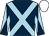 Dark blue, light blue cross sashes, diabolo on sleeves, white cap (Flaxman Stables/mrs Magnier/tabor/smit)