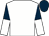 White, dark blue and white halved sleeves, dark blue cap (Haras D'etreham/cambridge)