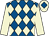 Royal blue and beige diamonds, beige sleeves, beige cap, royal blue diamond (Almohamediya Racing)