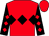 Red, black triple diamond, black sleeves, red diamonds (Hawkes, Lee And Partner)