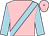 Pink, light blue sash and sleeves, pink cap, light blue button (Noora Racing Ltd)